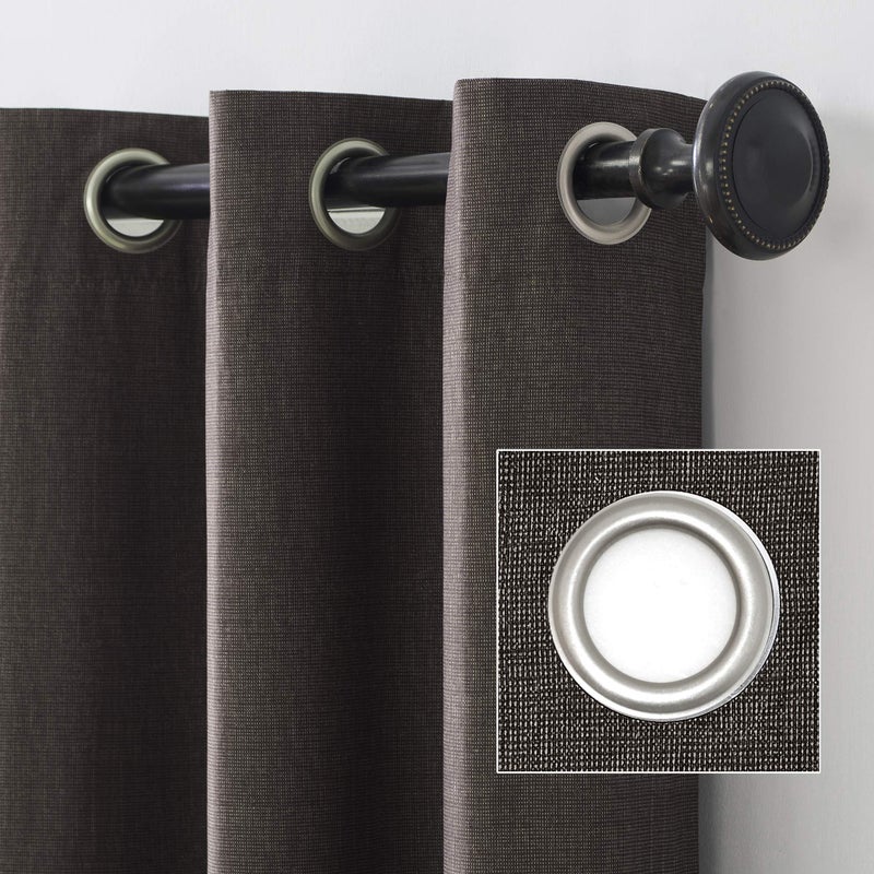 Sun Zero Columbia 2-Pack Thermal Energy Saving 100% Blackout Grommet Curtain Panel Pair, 50" x 95", Walnut Brown - Image 3